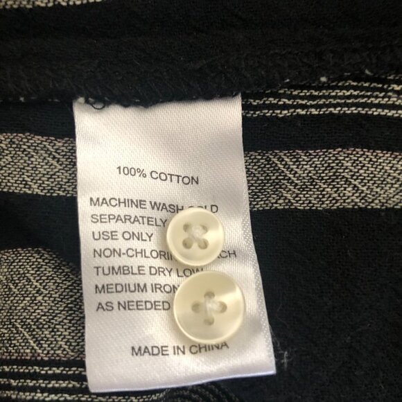 Birds of Paradise by Trovata Striped Gray Black Flowy Blouse size S - Picture 7 of 7